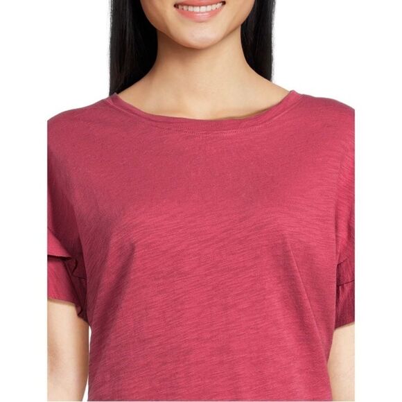 Women's Flutter Sleeve Knit Top T-Shirts 2-Pack Size S - Picture 9 of 9